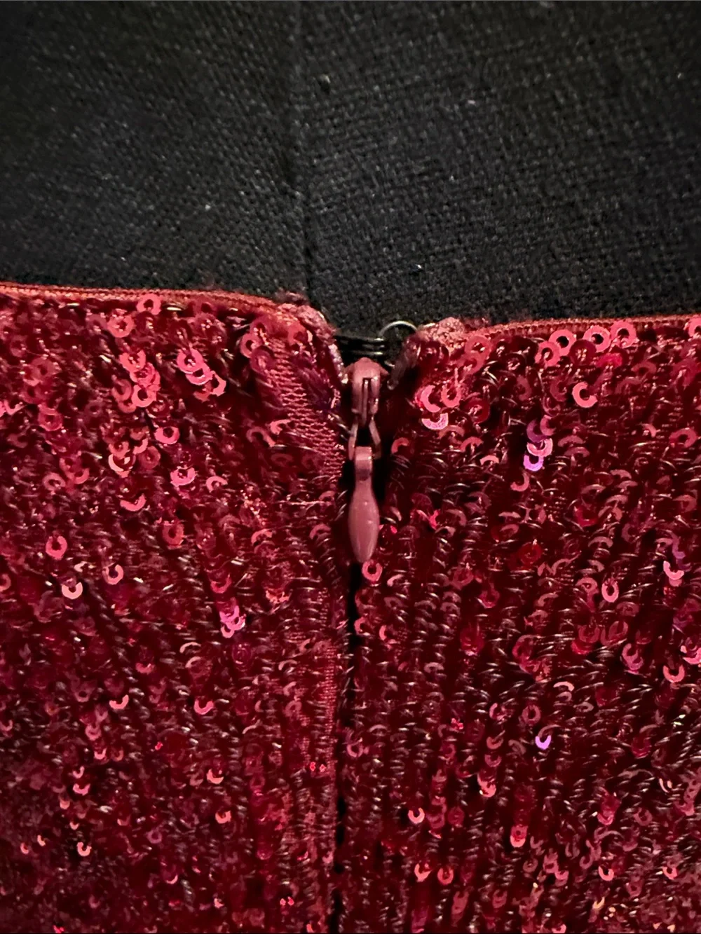 Lavish Lover Wine Red Strapless Sequin Maxi Dress - Picture 13 of 15